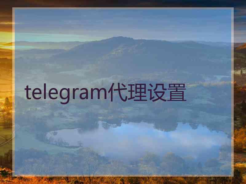 telegram代理设置